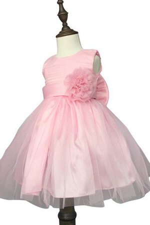 Robe cortège fille plissage de mode de bal avec fleurs avec manche courte a-ligne