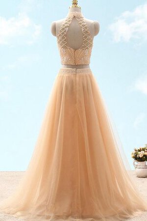 Robe de bal classique avec fronce en tulle avec sans manches avec perle