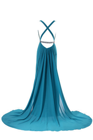 Robe de bal plissé classique romantique avec cristal avec chiffon