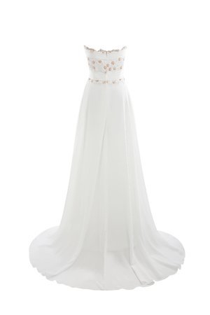 Robe de mariée eclaté intemporel romantique en dentelle avec perle