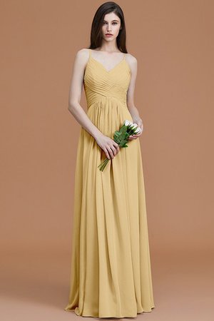 Robe demoiselle d'honneur de princesse ligne a ruché manche nulle avec chiffon