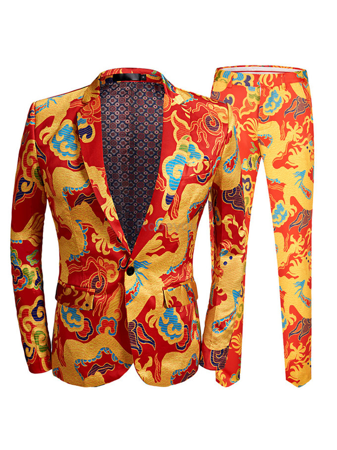 Spectacle blazers pantalon hôte dragon costumes 2 pièce