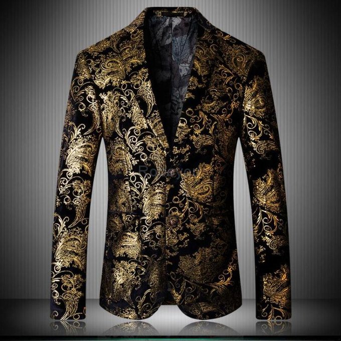 Imprimé costume tendance mode nouveau slim convient blazers veste manteau fleur