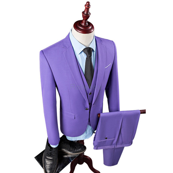 Gilet + pantalon nouveaux hommes loisirs simple couleur boutonnage costumes