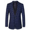 Plaid costume printemps pour mariage veste la taille européenne costumes bleu