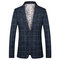 Hommes blazer costume homme costume masculino slim fit gentleman plaid