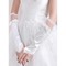 Satin Dentelle Hem Blanc Chic | Gants de mariée modernes