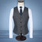 3 pièces veste + pantalon + gilet gris costumes plaid hommes marié tuxedos