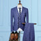 Costumes pour mariage dernier affaires plaid costume bleu hommes 3 pièces