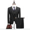 Costume hommes party mariage gris rayure hommes veste + gilet + pantalon