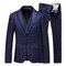 Plaid costume blazer costumes pour hommes veste + pantalon + gilet 3 pièces gentleman