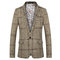 Hommes blazer costume homme costume masculino slim fit gentleman plaid