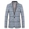 Simple bouton événement réunion costumes blazers plaid hommes vestes hommes gris