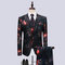 Hommes costume classique décontracté imprimer floral hommes costumes ensemble 3 pièces