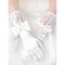 Satin avec bowknot blanc élégant | Gants de mariée modestes