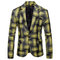 Nouveaux hommes mode manteau/hommes plaid costume veste fleur