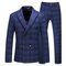 Marié mariage bleu formel double boutonnage hommes costumes