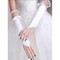 Satin Dentelle Hem Blanc Chic | Gants de mariée modernes