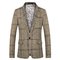 Simple bouton événement réunion costumes blazers plaid hommes vestes hommes gris