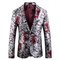 Veste hommes imprimé floral asiatique taille costumes slim fit smoking soirée