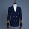 Costumes slim fit hommes double boutonnage costumes hommes bleu marine blazer