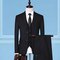 Costumes slim fit blazers deux boutons travail masculino hommes costumes