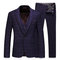 Plaid costume blazer costumes pour hommes veste + pantalon + gilet 3 pièces gentleman