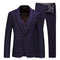 Plaid costume blazer costumes pour hommes veste + pantalon + gilet 3 pièces gentleman