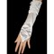 Taffetas floral blanc élégant | Gants de mariée modestes