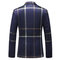 Veste de smoking costume hommes bleu hommes costume marine plaid 3 pièces