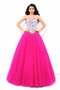 Robe de quinceanera longue naturel avec perle avec sans manches en satin