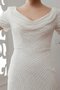 Robe mère de mariée maillot de traîne courte avec perle de col en v