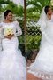 Robe de mariée decoration en fleur de sirène de col carré absorbant en tulle