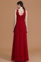 Robe demoiselle d'honneur naturel jusqu'au sol v encolure de lotus manche nulle