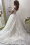 Robe de mariée en tulle appliques de princesse captivant manche nulle