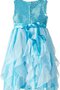 Robe cortège fille encolure ronde avec gradins textile en tulle ligne a manche nulle