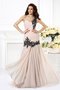 Robe de bal naturel appliques en chiffon de princesse fermeutre eclair