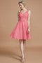 Robe demoiselle d'honneur courte ligne a fermeutre eclair manche nulle avec chiffon