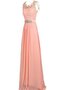 Robe demoiselle d'honneur festonné avec décoration dentelle a-ligne avec zip v encolure