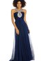 Robe de bal romantique ruché bretelles spaghetti de traîne courte avec chiffon
