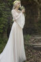 Robe de mariée a-ligne en satin extensible haute qualité en dentelle modeste