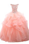 Robe de quinceanera intemporel facile officiel avec manche courte de col bateau