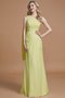 Robe demoiselle d'honneur naturel en chiffon maillot jusqu'au sol avec sans manches