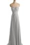 Robe demoiselle d'honneur naturel plissage longueur au ras du sol avec zip manche nulle