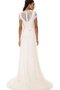 Robe de mariée elégant v encolure fermeutre eclair ceinture avec ruban