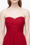 Robe de graduation courte de col en cœur en chiffon croisade ruché