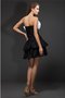 Robe de cocktail courte ligne a de bustier fermeutre eclair textile taffetas