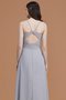 Robe demoiselle d'honneur de princesse ligne a ruché manche nulle avec chiffon