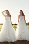 Robe de mariée longue naturel croisade en satin jusqu'au sol