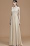 Robe demoiselle d'honneur naturel de lotus fermeutre eclair manche nulle ligne a